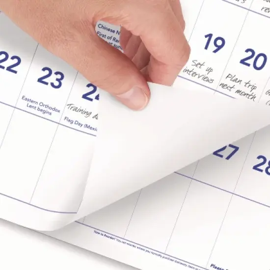 Deluxe Three-Month Reference Wall Calendar, Horizontal Orientation, 24 x 12, White Sheets, 15-Month: Dec 2025 to Feb 2027 image {3}