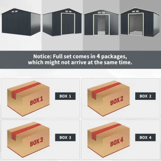 Costway Outdoor Tool Storage Shed Large Utility Storage House w/ Sliding Door image {8}