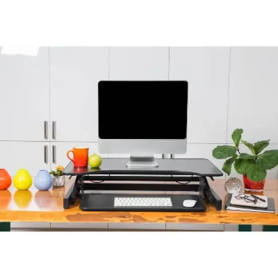 Basic Height Adjustable Sit to Stand Desk Computer Riser - Rocelco image {4}