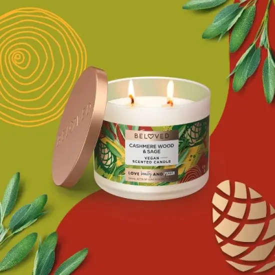 Beloved Cashmere Wood and Sage 2-Wick Candle - 11.5oz image {5}