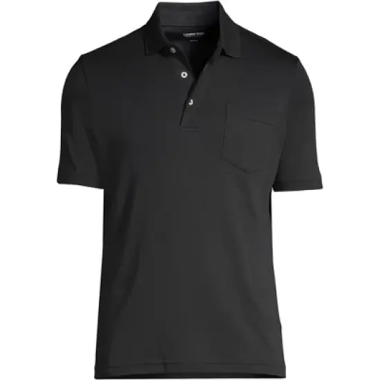 Lands' End Men's Short Sleeve Super Soft Supima Polo Shirt with Pocket image {2}