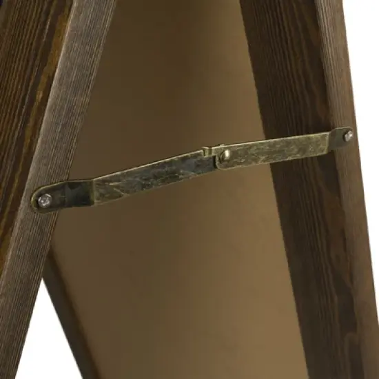 Excello Global Products 40" x 20" Wooden A-Frame Chalkboard Sign / 4 Liquid Chalk Markers & Stencil Set, Rustic image {3}