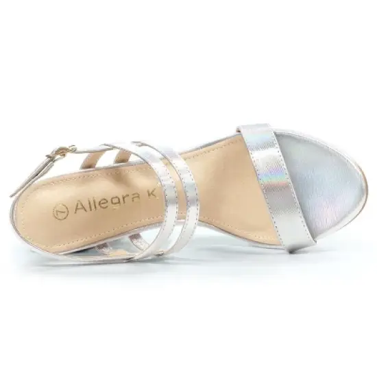 Allegra K Women's Slingback Block Heel Ankle Strap Sandals image {3}