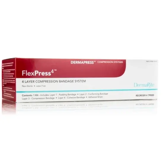 FlexPress4 Elastic 4 Layer Compression Bandage System Brown NonSterile Multiple Sizes 1 Ct image {1}