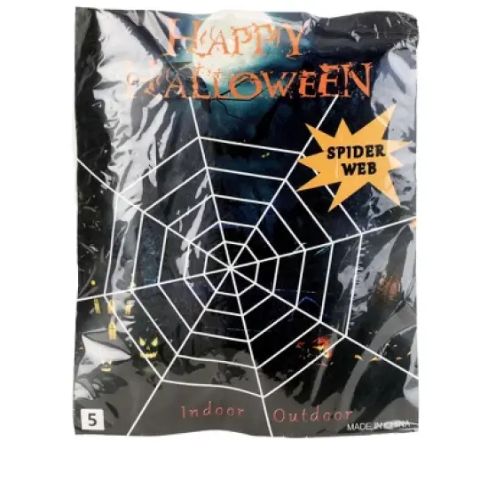 HalloweenCostumes.com One Size Fits Most Purple Light-Up Spider Web Decoration, Glowing Halloween Web Decor, Purple/White image {2}