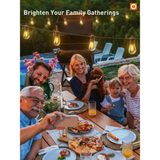 Itopfox 100FT LED Outdoor String Lights with Remote, Dimmable Patio Lights, Timer & 3 Lighting Modes, 32 Shatterproof Edison Bulbs, Waterproof image {7}