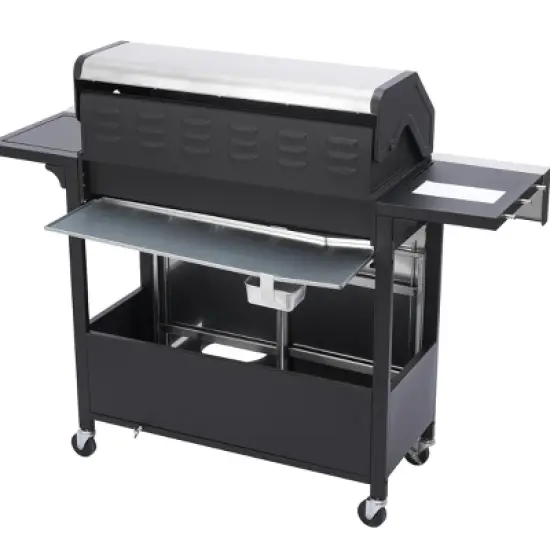 APRILSOUL56.69"6-Burner Propane Gas Grill With Side Burner,Silver image {4}