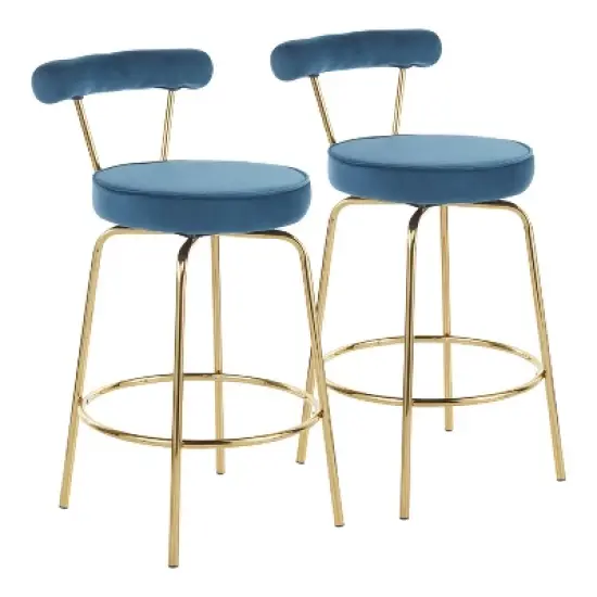 Set of 2 Rhonda Glam Counter Height Barstools - LumiSource image {10}
