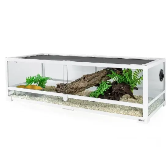 OiiBO 47Gallon White Reptile Glass Terrarium, 47.7Lx17.7Dx12.6H, Easy Assembly image {5}