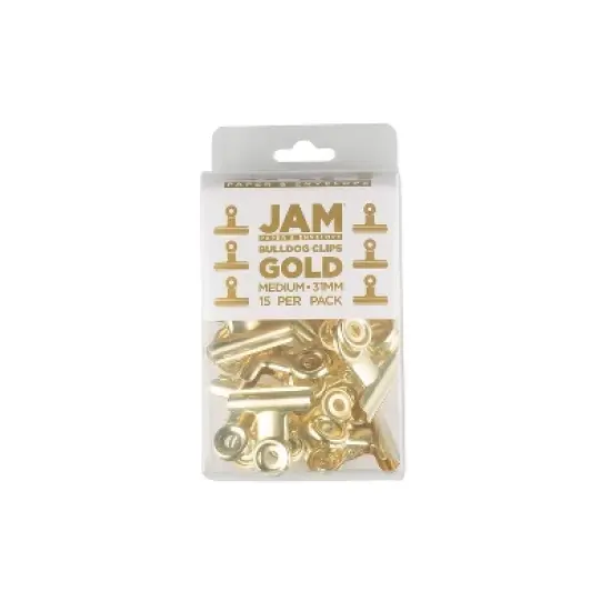 JAM Paper Bulldog Clip Gold 15/Pack 336131262 image {5}