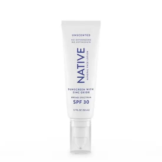 Native Unscented Mineral Face Lotion - SPF 30 - 1.7 fl oz image {1}