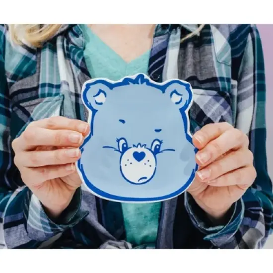Silver Buffalo Care Bears Grumpy Bear Face Sculpted Ceramic Trinket Tray Dish image {3}