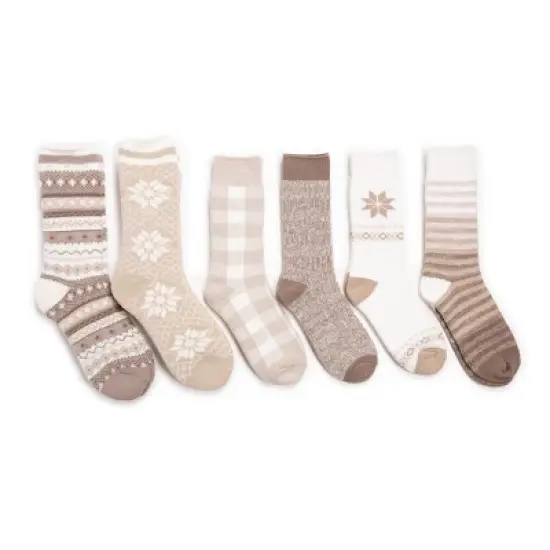 MUK LUKS Qomen's Sock 6 pair pack Microfiber Crew Returns image {3}