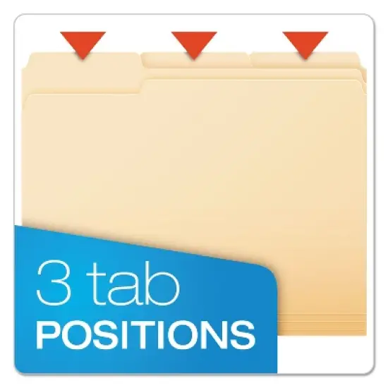 Pendaflex Essentials File Folders 1/3 Cut Top Tab Letter Manila 100/Box 75213 image {3}