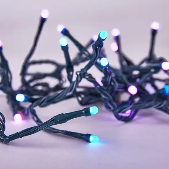 Home Heritage 16.3' Wrapped Dome Holiday Lights, App Control, 50 RGB LEDs,2 Pack image {1}