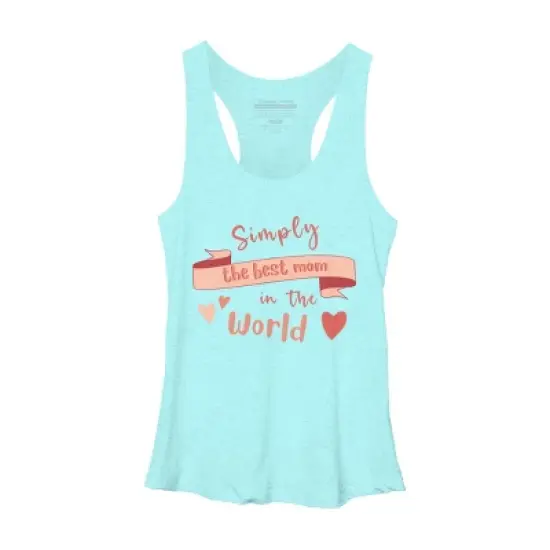 Women's Design By Humans Mother's Day Simply the Best Mom Banner By BoogieCreates Racerback Tank Top image {3}