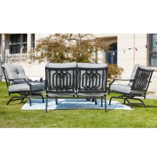Patio Festival 4pc Steel Patio Conversation Set image {3}
