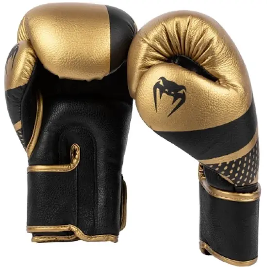 Venum Lightning Hook and Loop Boxing Gloves - Gold/Black image {1}