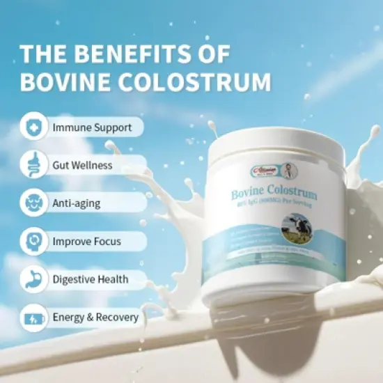 Alliwise Bovine Colostrum Supplement,Pure 40% IgG Colostrum Powder for Gut, Bone, Exercise, Immune, Non-GMO, 4.23 Oz image {2}