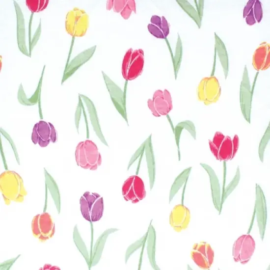 Hudson Baby Infant Girl Changing Pad Cover, Spring Tulips, One Size image {1}