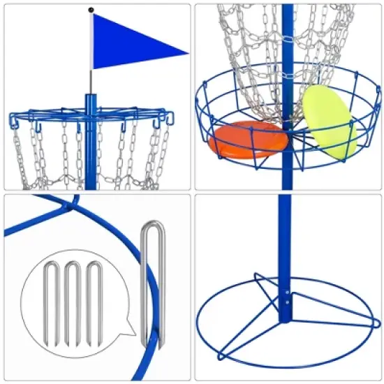 Yaheetech 12-Chain Disc Golf Basket Portable Metal Flying Disc Golf Practice Basket image {4}