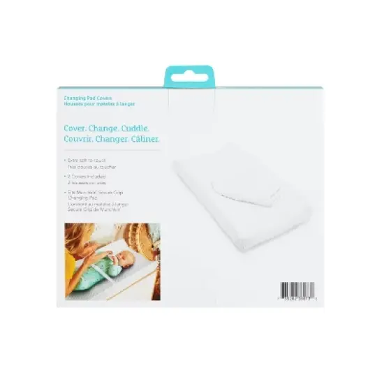 Munchkin Soft Diaper Changing Pad Covers - Warm White - 2pk image {5}