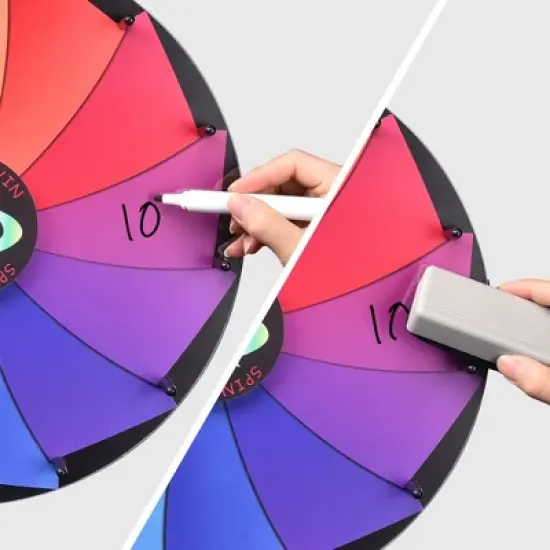 Winspin 12"/15"/18"/24" Spinning Prize Breeze Wheel Wall Mounted Tabletop Colorful Home Trade Show Carnival Game image {2}