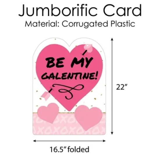 Big Dot of Happiness Be My Galentine - Valentine's Day Giant Greeting Card - Big Shaped Jumborific Card image {3}