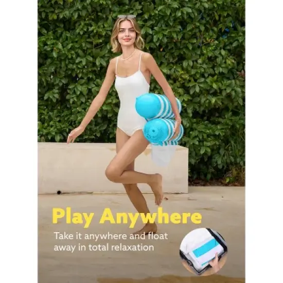 Joyfy Hammock Pool Floats Adult, 2 Packs 4-in-1 Versatile Beach Lake Inflatable Floats Lounger, Poolside Relaxation PVC Water Hammock image {3}