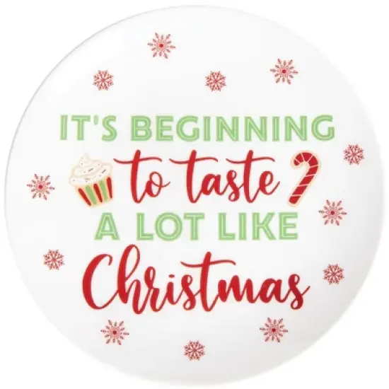 Gallerie II 6" Christmas Cute Humor Decorative Serving Plates Set of 2 image {2}