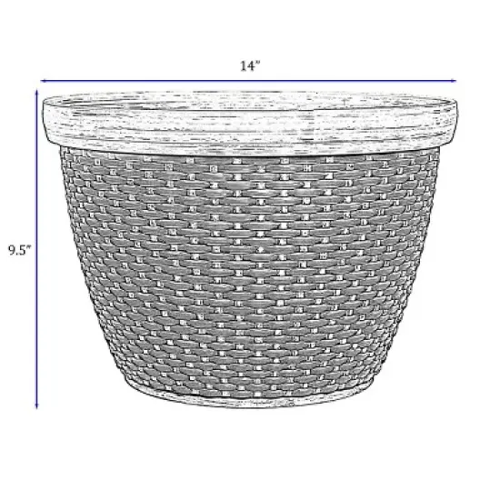 8" Wide 3pc Planter Jake Basket Straw - Classic Home and Garden image {3}