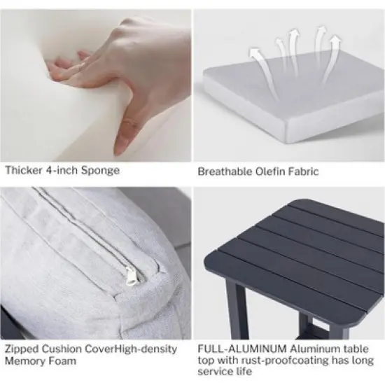 SUGOLD Outdoor Patio Furniture Set, Small Sectional Conversation Set, All-Weather Wicker Furniture Sofa Set, L-Shaped Outdoor Patio Seating with image {7}