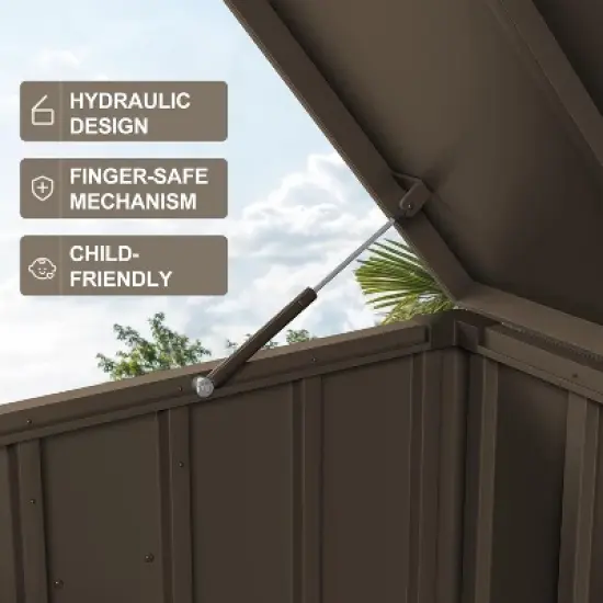 PURPLE LEAF Outdoor Deck Box Waterproof Lockable Storage Box Container with Lid Deck Organization image {4}