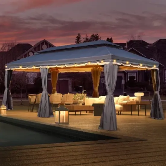 EROMMY 20 Ft. W x 10 Ft. D Metal Canopy image {8}