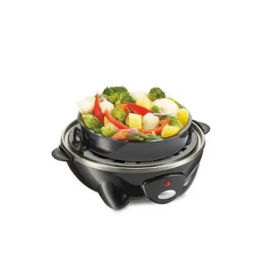 Hamilton Beach Rapid 14 Egg Cooker 25508: Electric Egg Boiler & Steamer, Hard Boiled & Poacher, 300W, Black image {5}