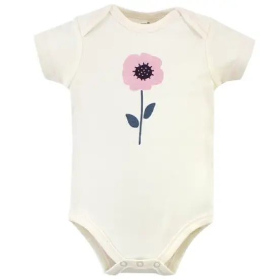 Touched by Nature Baby Girl Organic Cotton Bodysuits 5pk, Blossoms image {5}