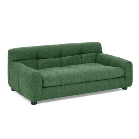 Soft and comfortable pet sofa with backrest and armrests, suitable for modern rectangular pet sofas for small and medium-sized dogs-Green image {8}