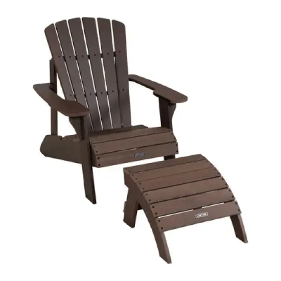Lifetime Adirondack Chair and Ottoman Set, Rustic Brown (60294) image {7}