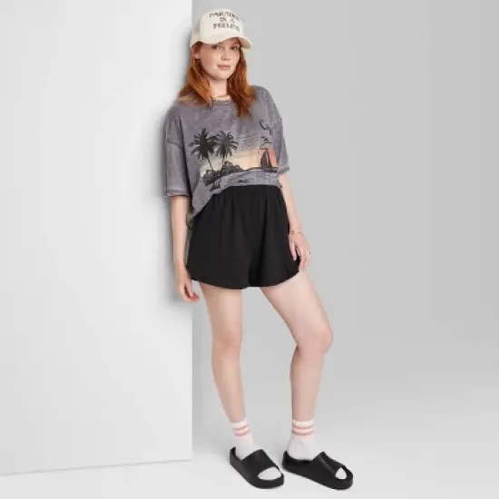 Women's Ascot + Hart Graphic Pull-On Shorts - Black image {3}