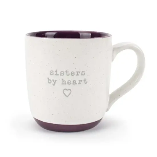 Elanze Designs Sisters By Heart Speckled Purple 13 ounce Ceramic Coffee Mug image {5}