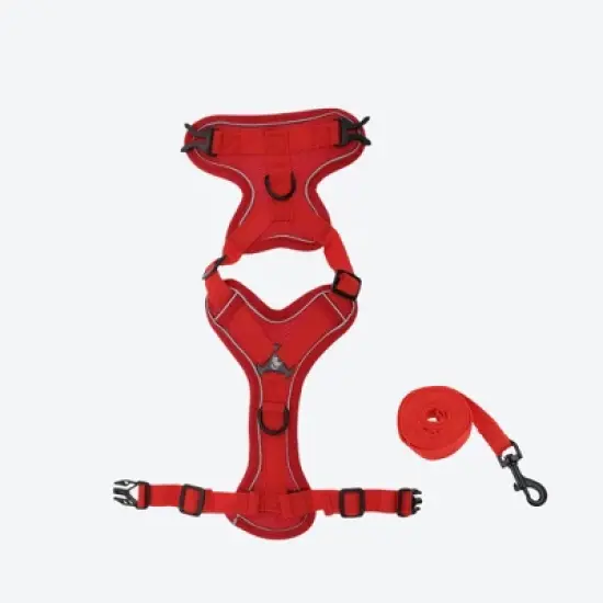Unique Bargains Cat Harness and Leash with Reflective Strips Large Red 1 Set image {3}