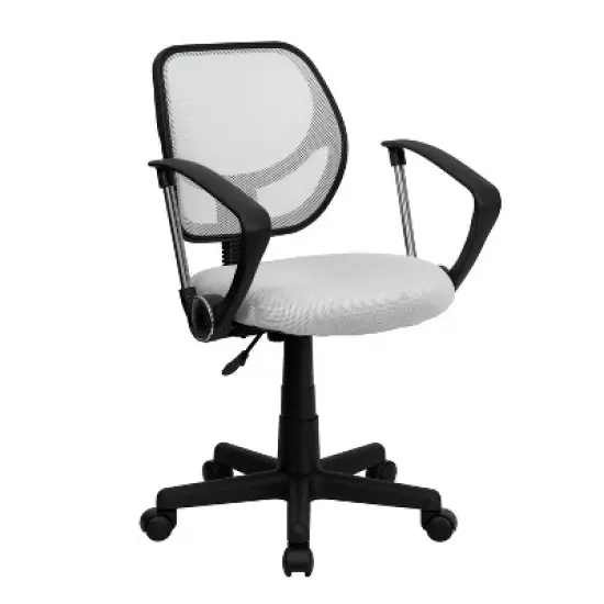 Emma and Oliver Mid-Back Mesh Swivel Task Office Chair with Curved Square Back and Arms image {11}