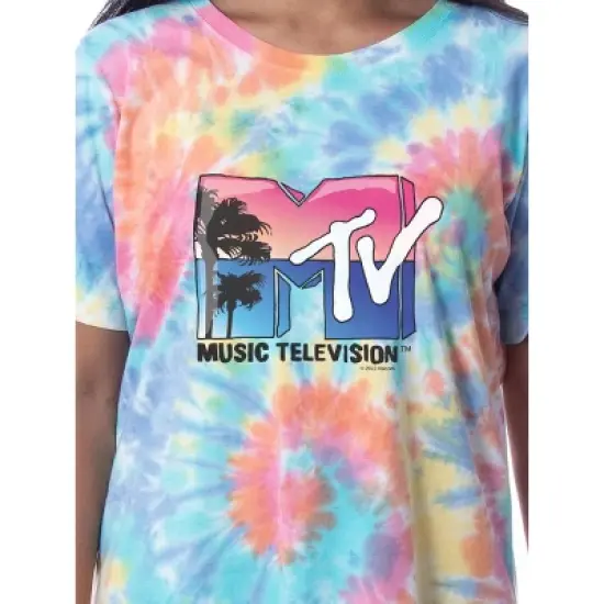 MTV Womens' Music Television Beach Classic '80s Nightgown Pajama Shirt Multicolored image {1}