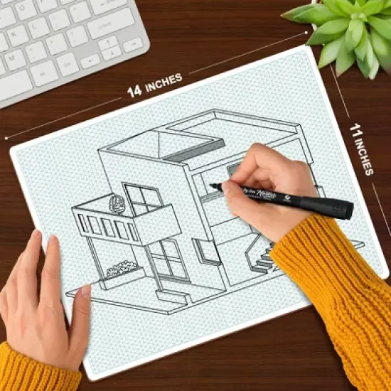 SCRIBBLEDO Isometric Grid 11"x14" Dry Erase Board image {2}