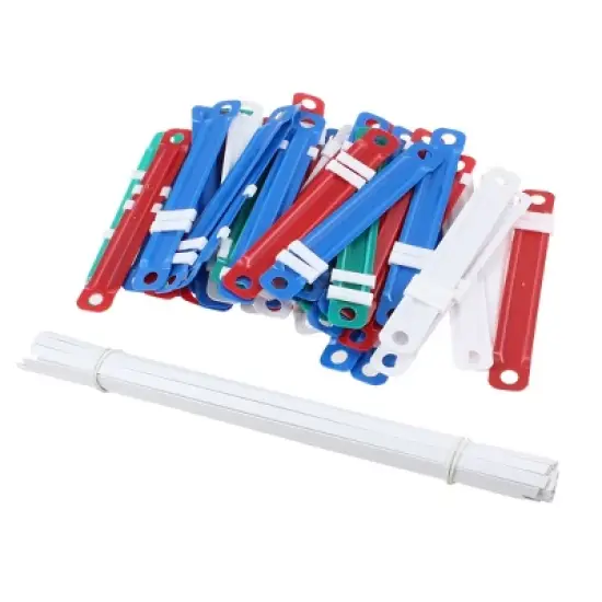 Unique Bargains Office Colorful Plastic Binding Document Paper Fasteners 50 Pcs image {5}