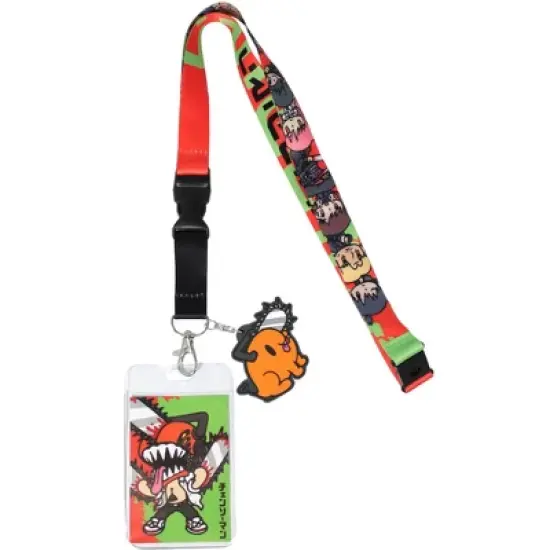 Chainsaw Man Keychain Manga Anime ID Badge Holder Lanyard w/ Rubber Pendant image {5}
