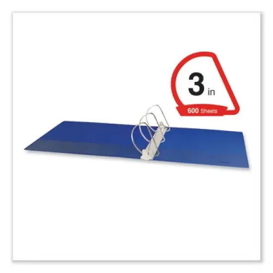 Universal Slant D-Ring View Binder, 3 Rings, 3" Capacity, 11 x 8.5, Navy Blue image {2}