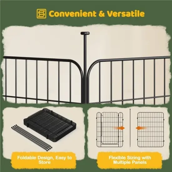 Yaheetech 31.5&Prime; Tall Foldabel Dog Playpen, 8 Panels Puppy Fence with Door for Small Dogs, Iron Exercise Barrier for Outdoor Indoor Use image {5}