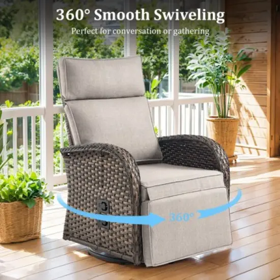 Versatile Outdoor Recliner Swivel Chair image {4}