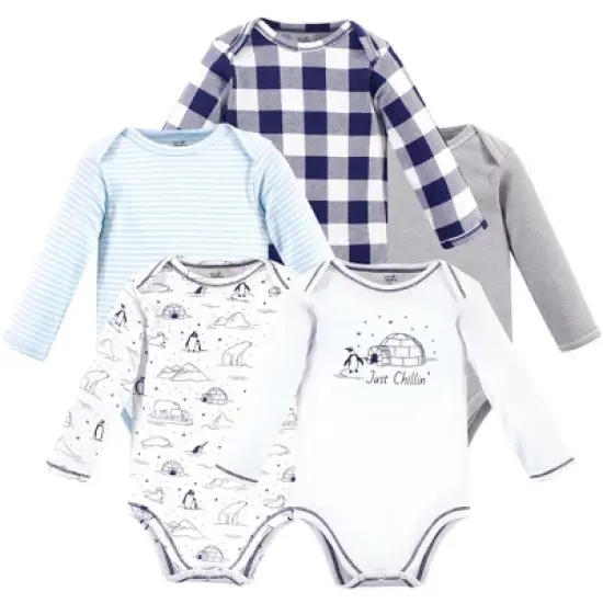 Touched by Nature Organic Cotton Long-Sleeve Bodysuits 5pk, Arctic image {1}